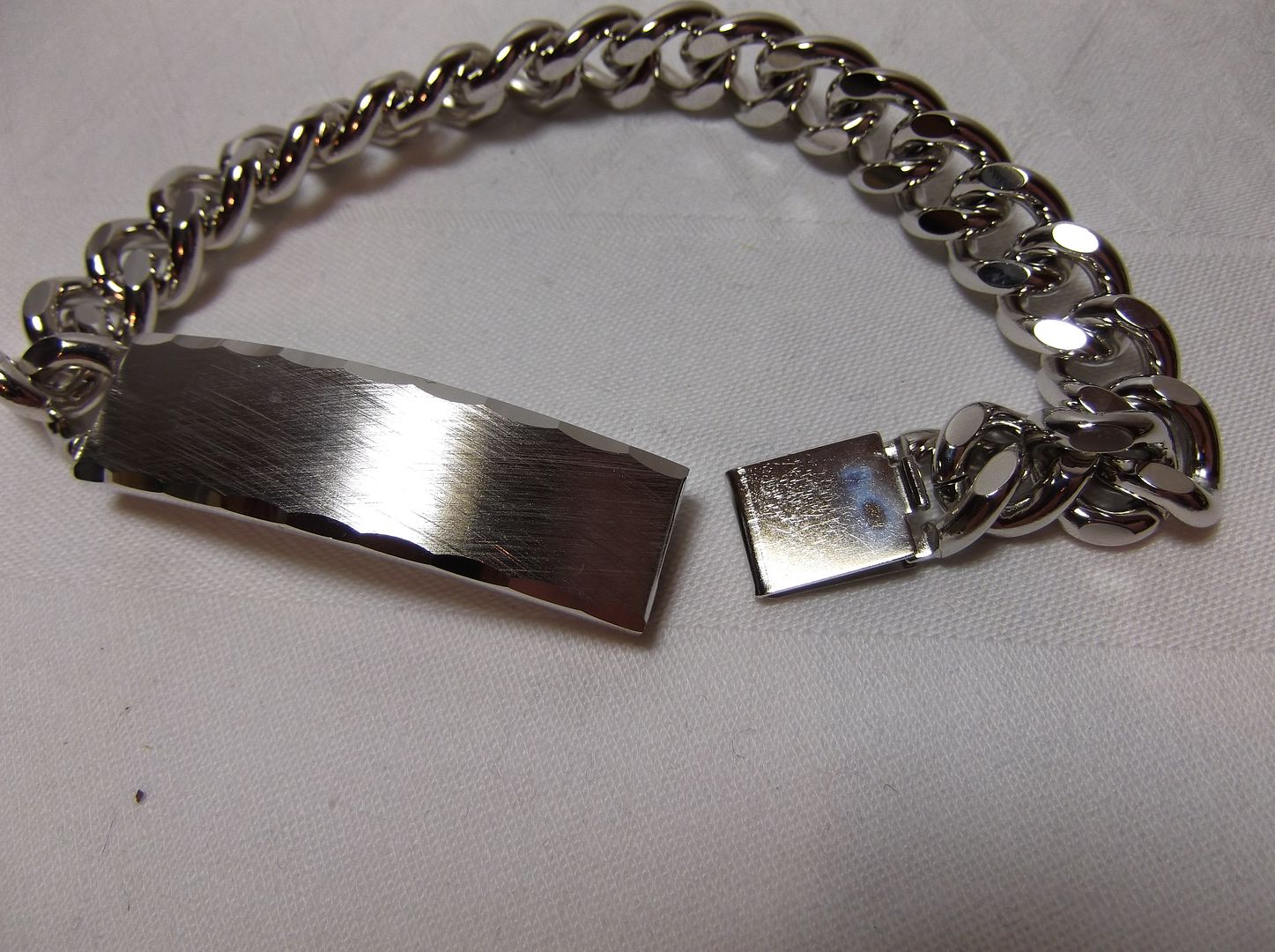 Speidel MENS STERLING SILVER TOP ID BRACELET Not Engraved vintage in box 8"